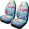 Car Seat Covers for Front Seats Only Auto Seat Protector Universal Fit Most Truck SUV Van Aesthetic Car Accessories for Women 2 Pack Flamingo 1