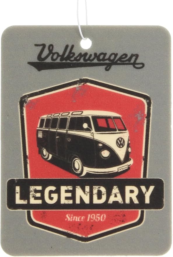 BRISA VW Collection Volkswagen Air Freshener, Room Freshener, Deodorizer for Cars T1 Bus Campervan Motif (Cherry/Gray/Set of 2)