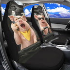 Pig Car Seat Covers Nonslip Car Seat Covers for Front Seats Elastic Polyester Funny Auto Interior Accessories All-Season Protection Suitable for Most Cars,SUV,Sedan
