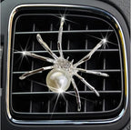 Silver Bling Spider Car Air Freshener Vent Clips, Cute Lovely Spider Car Decor