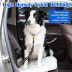 Black Adjustable Dog Car Safety Seat Belt with Elastic Cushion Leash & Anti-Tangle Metal Buckle