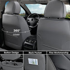 Coverado Front Seat Covers, 2 Pack Waterproof Seat Cover for Cars, Driver Seat Covers, Waterproof Car Seat Protector, Leather Car Seat Cushions Universal Fit for Most Sedan, SUV, Trucks(Gray&Black)