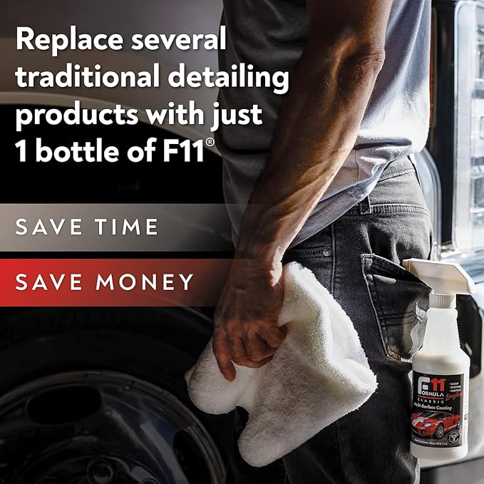 TopCoat F11 Polish & Sealer for Cars, Bikes and More – Water-Based Alternative to Ceramic Wax - 16 oz F11 Kit with Travel Bottle and 2 Microfiber Towels