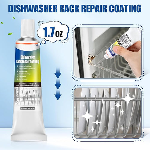 1.7oz Dishwasher Rack Repair Coating, Grey Dishwasher Vinyl Rack Rust Touch Up Paint Kit, Insulation and Waterproof, High and Low Temperature Resistant