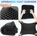 Gel Wheelchair Seat Cushion for Long Sitting, Extra Large & Thick Seat Cushion with Non-Slip Cover - Coccyx, Sciatica & Back Pain Relief - Wheelchair Cushions - Office Chair Car Seat Cushion