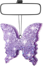 MUBYOK Handmade Car Air Freshener, Cute Christmas Gift Car Accessories for Women Girls, Glitter Hanging Air Freshie for Car Closet Bathroom Decor, Purple Butterfly