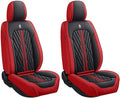 Premium Nappa Leatherette Car Seat Cover Set Custom Fit for Honda CR-V CRV 2000-2023 2024 2025 2026 Water-Proof Breathable Faux Leather Seat Cushion Protectors (Front 2 Seats,Black Red)