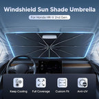 Autorder Windshield Sun Shade Umbrella for 2016-2022 Honda HR-V HRV Accessories,Upgraded Ice Crystal Material,Easy Setup Umbrella Sunshade for Car Windshield,100% Sun Blocking