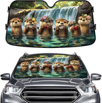 GENANY Cute Otter Windshield Sun Shade for Car SUV Truck (55x30 Inches), Sun Shade Windshield, Shades for Front Windows, Protector Blocks UV, Car Decor
