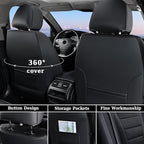 Coverado Seat Covers, Car Seat Covers Front Seats, Car Seat Protector Waterproof, Car Seat Cover, Car Seat Cushion Nappa Leather, Black Seat Covers for Cars Carseat Cover Universal Fit for Most Cars