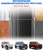 Rear Hard Top Storage Bag Compatible with Ford Bronco 2/4 Door 2021-2023, Off-Roading Accessories Roof Panel Bag