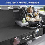 Upgraded 900D Heavy Duty Dog Back Bench Seat Cover, Car Seat Protector, 3 Seatbelts & Armrest Compatible, Waterproof Nonslip Pet Backseat Cover for Dogs & Kids, Fits Most Cars, SUVs, Trucks