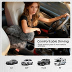 Fluffy Car Armrest Cover with Side Pockets – Plush Fuzzy Fur Center Console Armrest Cushion Pad, Universal Winter Car Interior Protector, Soft Arm Rest Cover with Storage for Women & Men (GRAY)