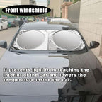 Car Windshield Sun Shade, Cool Reflective Sun Blocker, Foldable Car Front Window Covers, Sun Protection Automotive Glass Shade for Comfortable Driving for Universal Car SUV Truck (59.06x27.56'')