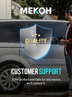 MEKOH 16.5” Pressure Washer Surface Cleaner, Large Lightweight Driveway Pressure Washer Attachment 3600PSI, 4 Caster Wheels, 1/4” Quick Connect, Universal Gas & Electric Power Washer Surface Cleaner
