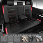 CAR PASS Memory 3D Foam Car Seat Covers Full Set, Breathable Mesh Thick Seat Covers for Car, Red Metal Film Leather Seat Covers, Universal Automotive Comfort for SUVs Trucks, Black Red