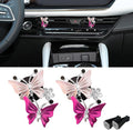 2PCS Car Air Fresheners Vent Clips, Butterfly Car Accessories, Sparkly Bling Dual Butterfly Auto Air Vent Clips, Automotive Cute Air Conditioning Outlet Decoration Universal for Women Girl