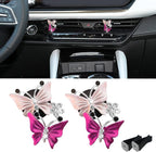 2PCS Car Air Fresheners Vent Clips, Butterfly Car Accessories, Sparkly Bling Dual Butterfly Auto Air Vent Clips, Automotive Cute Air Conditioning Outlet Decoration Universal for Women Girl
