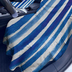 1 Pack Car Towel Seat Covers with Storage Bag, Multifunctional Towel for Gym Outdoor Sport, Picnic, Beach, Pet Dog Travel,Non-Slip Washable Car Seat Protector (Blue White Stripes)