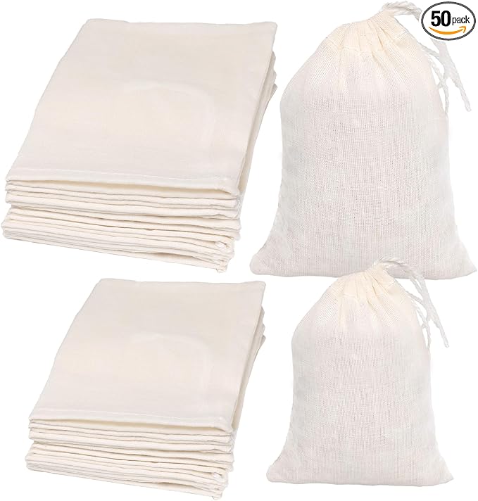 Limko Cotton Bags Muslin Bags Sachet Bag for Home Supplies (3x4 5Pack&4x6 5Pack)