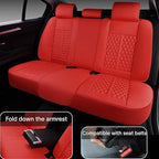 Car Seat Cover Set, Red Seat Covers, Automotive Interior Accessories, with Lumbar Support, Premium Nappa Leather, Waterproof, Protects and Upgrades Your Car Interior, Fits Most Vehicles