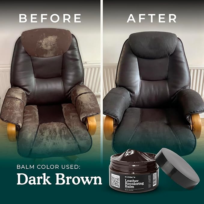 Clyde's™ Recoloring Balm | Non-Toxic Material Dye & Restorer for Furniture, Car Seats, & More | 23 Colors (Dark Brown, 100ML)