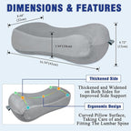 Back Lumbar Support Cushion for Office Chair - Soft Memory Foam Back Pillow for Back Pain - Bolster Cushion for Long Sitting, Driving, Travel, Bed - Versatile Pillow (Grey)