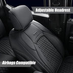 Coverado Seat Covers for Jeep Wrangler, Waterproof Leather Car Front Seat Cover for Truck Pickup, Full Coverage Car Seat Cushion Protector Custom Fit for 2013-2017 Jeep Wrangler 2-Door/4-Door(Black)