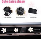 6PCS Car Air Vent Clip, Daisy Flower Auto Scents Air Freshener Clip with 6 Fragrance Piece, Decorative Auto Air Conditioning Clip for Women Girl, Universal Car Accessories (White)