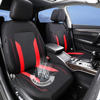 CAR PASS 3D Air Mesh Car Seat Covers Full Set, Breathable Sporty Rear Bench with Zipper for Armrest Box Universal Fit 95% Automotive SUV,Truck,Sedan Interior Cute Women Airbag Compatible, Black Red