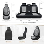 Coverado Car Seat Covers Full Set, Car Seat Protector Waterproof, Nappa Leather Car Seat Cushion, Seat Covers for Cars, Front Seats and Back Universal Fit for Most Cars