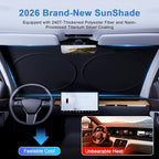 PEMOTech Windshield Sun Shade with Storage Pouch, Thickened Titanium Silver Coating Overlapping Car Window Shades, Blocks 99% Rays & Keeps Interior Cool, Rear View Mirror Compatible(59x31 inches)