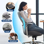 Seat Cushion for Tailbone Pain Relief, Office Chair Cushion, Memory Foam Large Chair Cushion with Non-Slip Cover for Soft Support at Office Chair, Car Seat, Airplane Grey/2X-Large