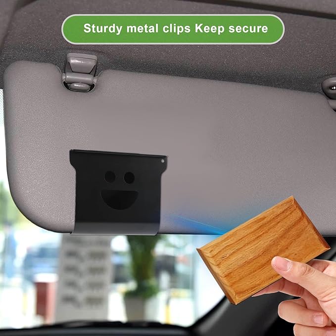 2pcs Car Air Freshener Visor Clip Compatible with Drift Air Freshener, Car Sun Visor Clip for Automobile SUV Truck Accessories (Smiley Face Style)