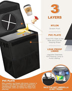 Car Trash Can with Lid, Cute Leakproof Car Trash Garbage Bag Hanging Vehicle Trash Bin Small Portable Automotive Garbage Cans Organizer for Back/Front Seat/Console(2.8 Gallons,Black)
