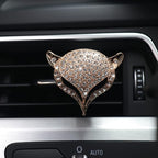 HungMieh 1PCS Bling Car Accessories for Women, Rhinestone Car Décor Interior, Car Charm Air Vent Clip with Pads for Fragrance (Fox Gold)