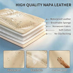 Fit RLX Car Seat Covers for Acura RLX 2013-2020 - Premium Leather, Waterproof, All-Weather, Airbag Compatible, Anti-Slip, Breathable, Easy Install, Seat Protectors, Full Set, Beige