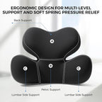 BEBAS Lumbar Support Pillow for Car, Ergonomic Memory Foam Back Cushion for Driving, Lower Back Support for Pain Relief, Lumbar Cushion for Car Seats, Office Chairs, Wheelchairs - Black