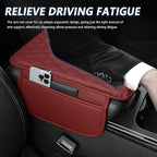 Upgraded Car Center Console Cover,Microfiber Leather Car Armrest Cover Cushion with 2 Storage Bags,Universal Cars Armrest Storage Box Cars Interior Accessories for Most Vehicles (Red)