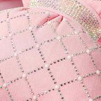 Car Headrest Pillow Pink Sparkly Bling Rhinestone Accessories for Women Bow Seat Neck Support Pillow for Travel Driver Chair Head Rest 2pcs