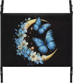 Generic Butterfly Moon Ceiling Storage Net Pocket Car Roof Interior Cargo Net with Zipper, Double-Layer Mesh Roof Organizer, Breathable Mesh Bag, SUV Sundries Storage Pouch