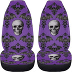 Halloween Skull Bat Car Seat Cover, Non-Slip Auto Front Seat Covers Automobile Seats Protectors Car Accessories for Vehicle, Cars, Sedan, Truck, SUV, Van