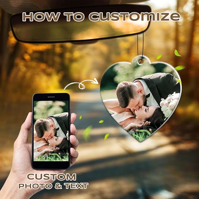 Custom Air Fresheners with Picture, Personalized Air Freshener for Cars, Customized Photo Gift with Scents for Family and Lovers