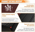 Luxury Faux Leather Car Seat Cover, Anti-Slip Waterproof Universal Front Bottom Seat Protector with Storage Pocket, Triangular Pattern Vehicle Seats Cushion for Sedans, SUVs, Trucks (Black&Red)