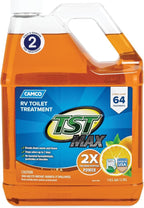 Camco TST MAX RV Toilet Treatment 1-Gallon - Control Unwanted RV Sewer Odors & Break Down Waste and RV Toilet Paper - Biodegradable Septic Safe Formula - Orange Scent (41173)