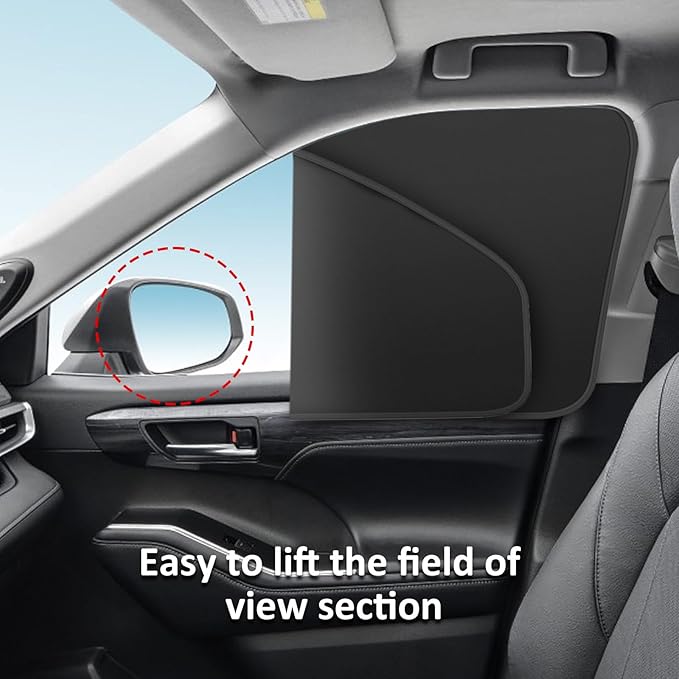 Car Curtains for Side Window - 2 Pcs Front Privacy Sun Shades Magnetic 100% Block Light Car Window Covers with Cooler Feeling (dexterous, front-2pcs)