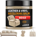 Leather Recoloring Balm - Scratch Repair & Color Restore Kit for Faded Leather, Couch & Car Seats - 10OZ Restorer Balm for Furniture, Auto Interior, Vinyl, Accessories (Beige)