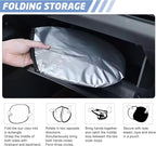 Pink Bow Car Windshield Sun Shade, Foldable UV Protection Window Sunshade with Silver Edging & Storage Pouch, Auto Interior Accessories for Sedan, SUV & Hatchback