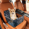 Dog Car Seat for Small Dogs Under 30 lbs - Easy to Clean, Dirt Resistant & Anti-Scratch Durable with Storage Pockets, Compatible with Dog seat Belt, Cold Pat Optional(Black+pat)