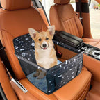 Dog Car Seat for Small Dogs Under 30 lbs - Easy to Clean, Dirt Resistant & Anti-Scratch Durable with Storage Pockets, Compatible with Dog seat Belt, Cold Pat Optional(Black+pat)